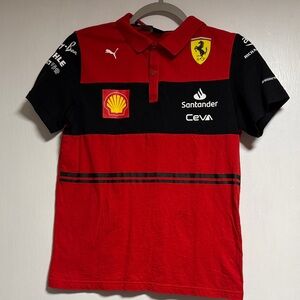 Puma Kids Black and Red Ferrari F1 team Polo